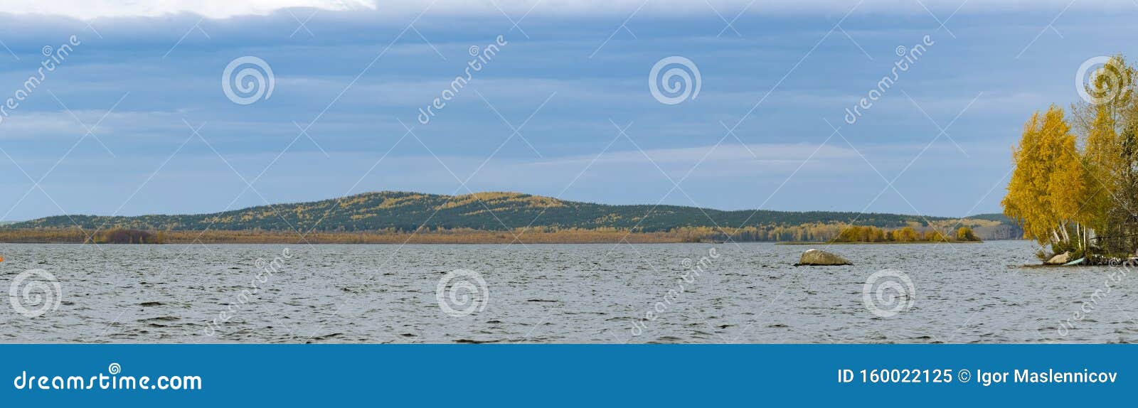 panorama of the southwestern coast of the verkh-isetsky pond
