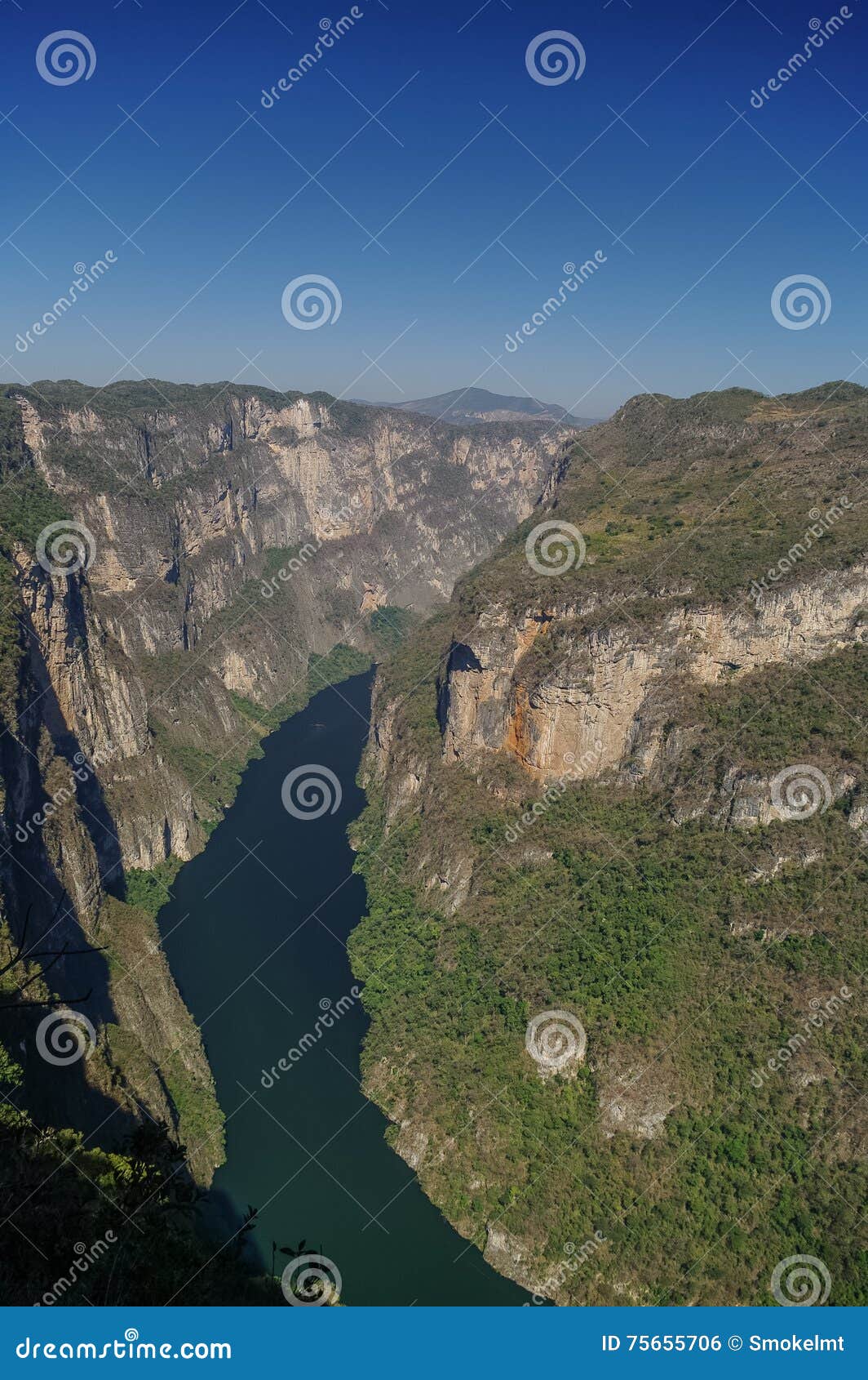 panorama of sumidero canyon from viewpoint. near tuxtla gutierrez in chiapas, mexico