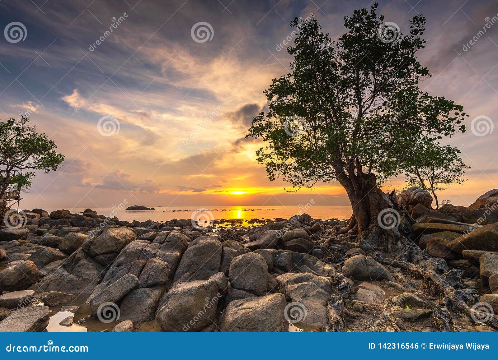 panorama sunset of  batam bintan wonderful indonesia