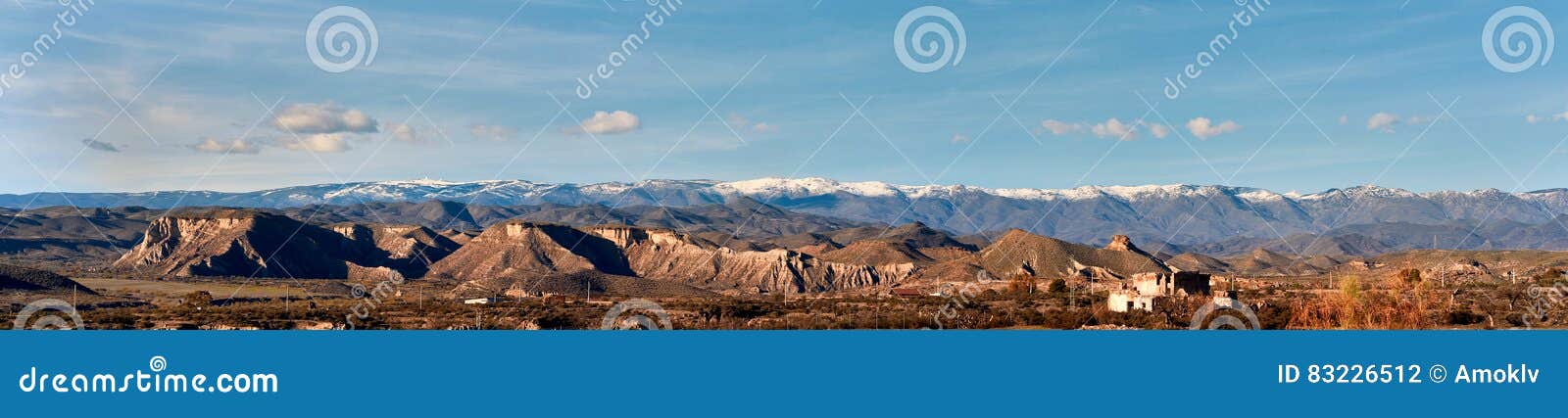 panorama of tabernas desert in spain