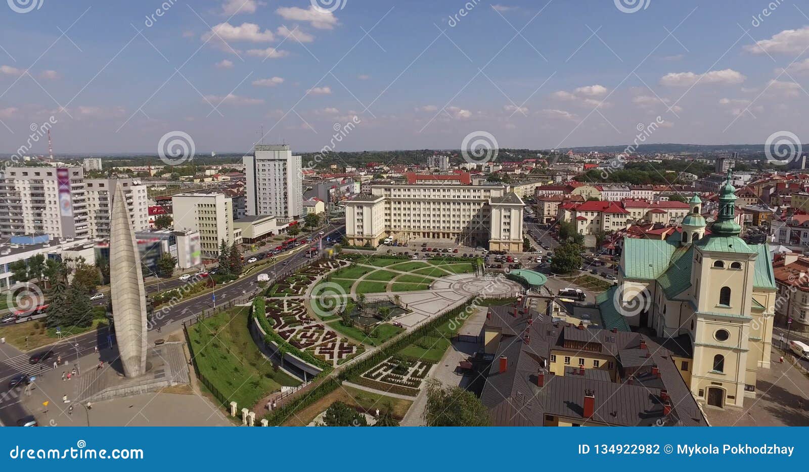 Aerial Panorama of Town Square in Rzeszow, Poland. Rzeszow City Centre ...