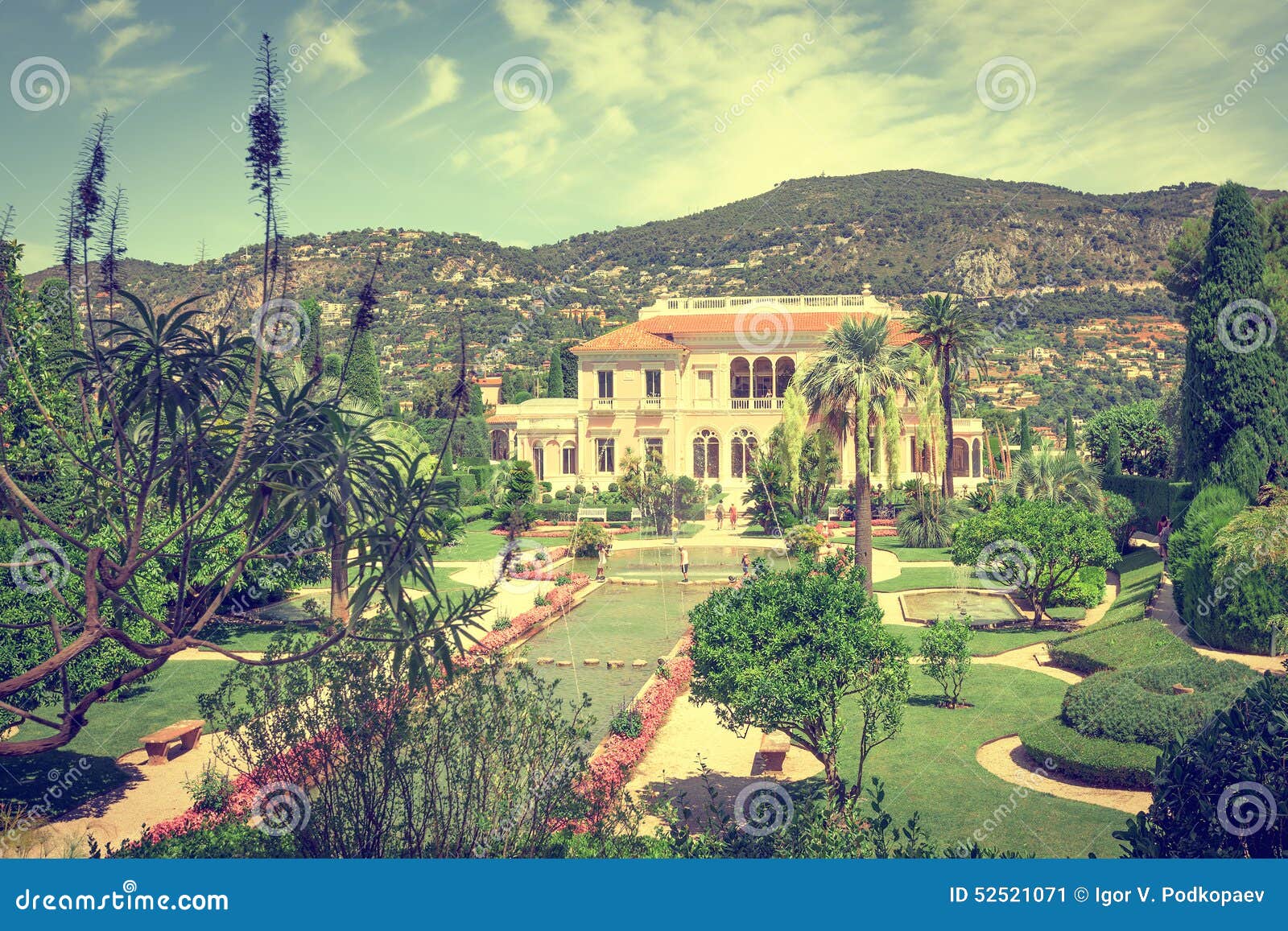 Panorama Van De Villa Ephrussi DE Rothschild Redactionele Foto Image