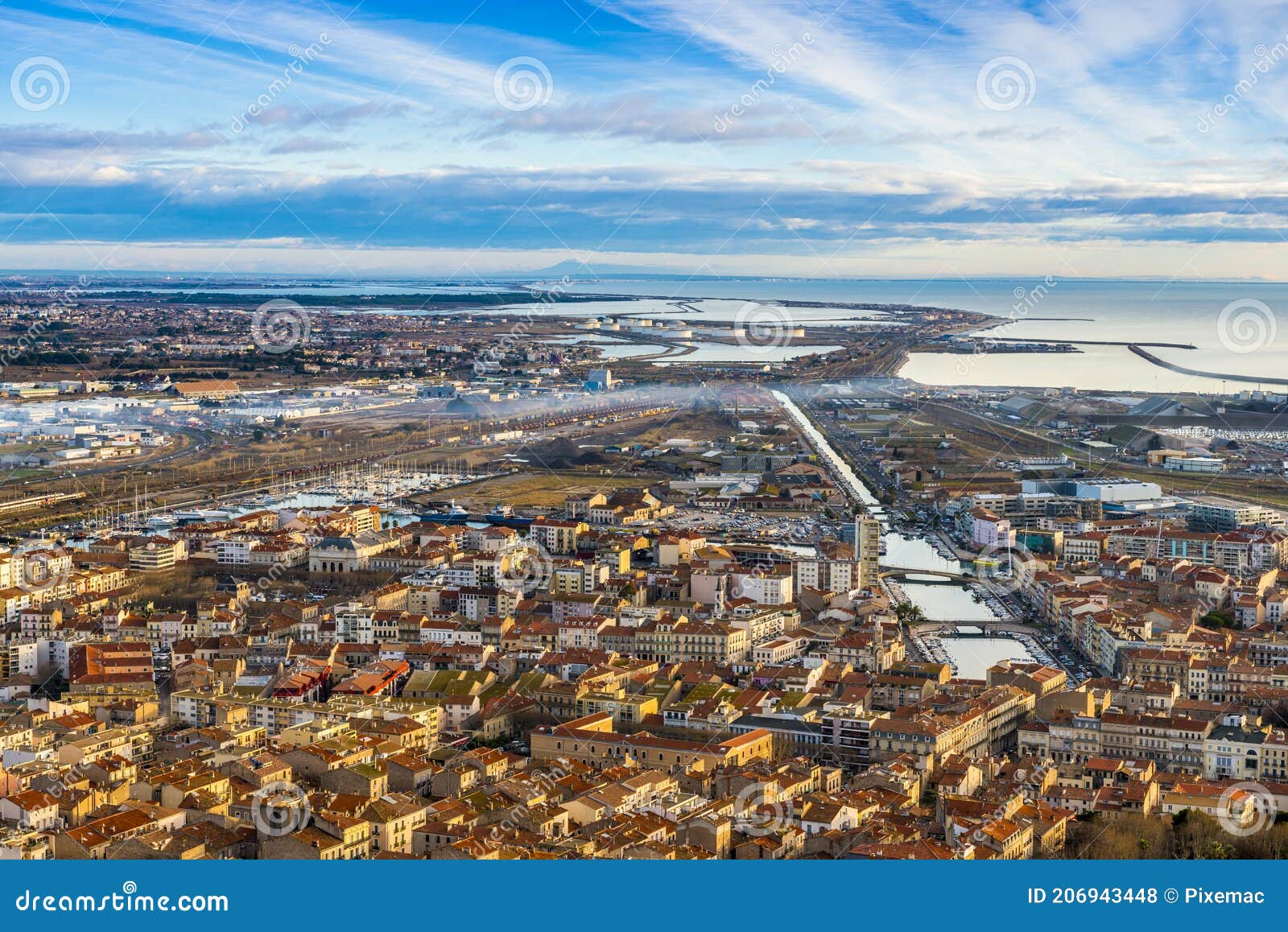 Panorama Van Sete Uit Mont Saint Clair in Occitania Frankrijk Stock Foto -  Image of lucht, oriëntatiepunt: 206943448