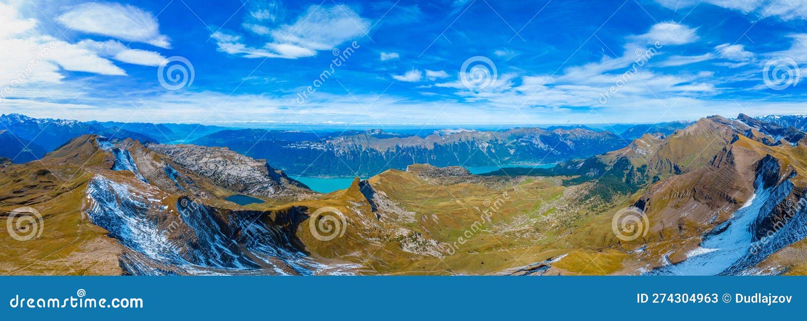 panorama view of brienzersee lake alongside schynige platte-firs