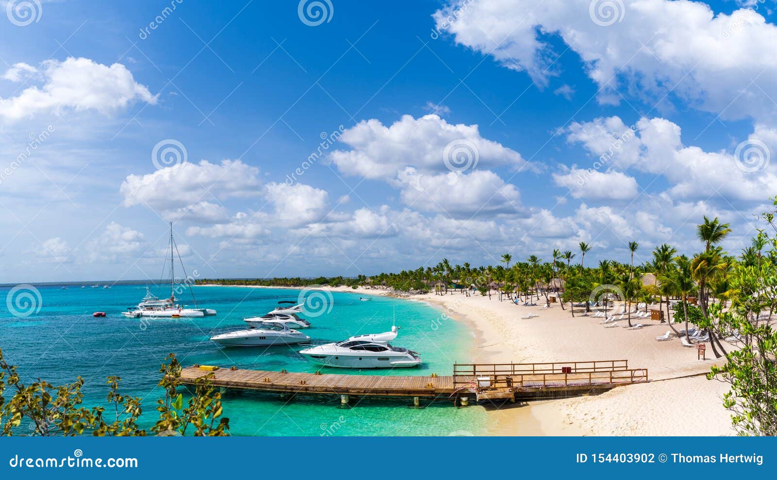 panorama view of harbor at catalina island in dominican republic