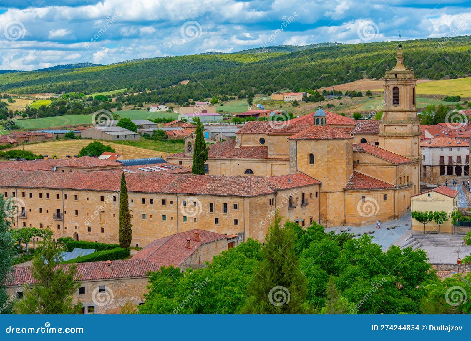 Panorama View of Santo Domingo De Silos Monastery in Spain Stock Photo
