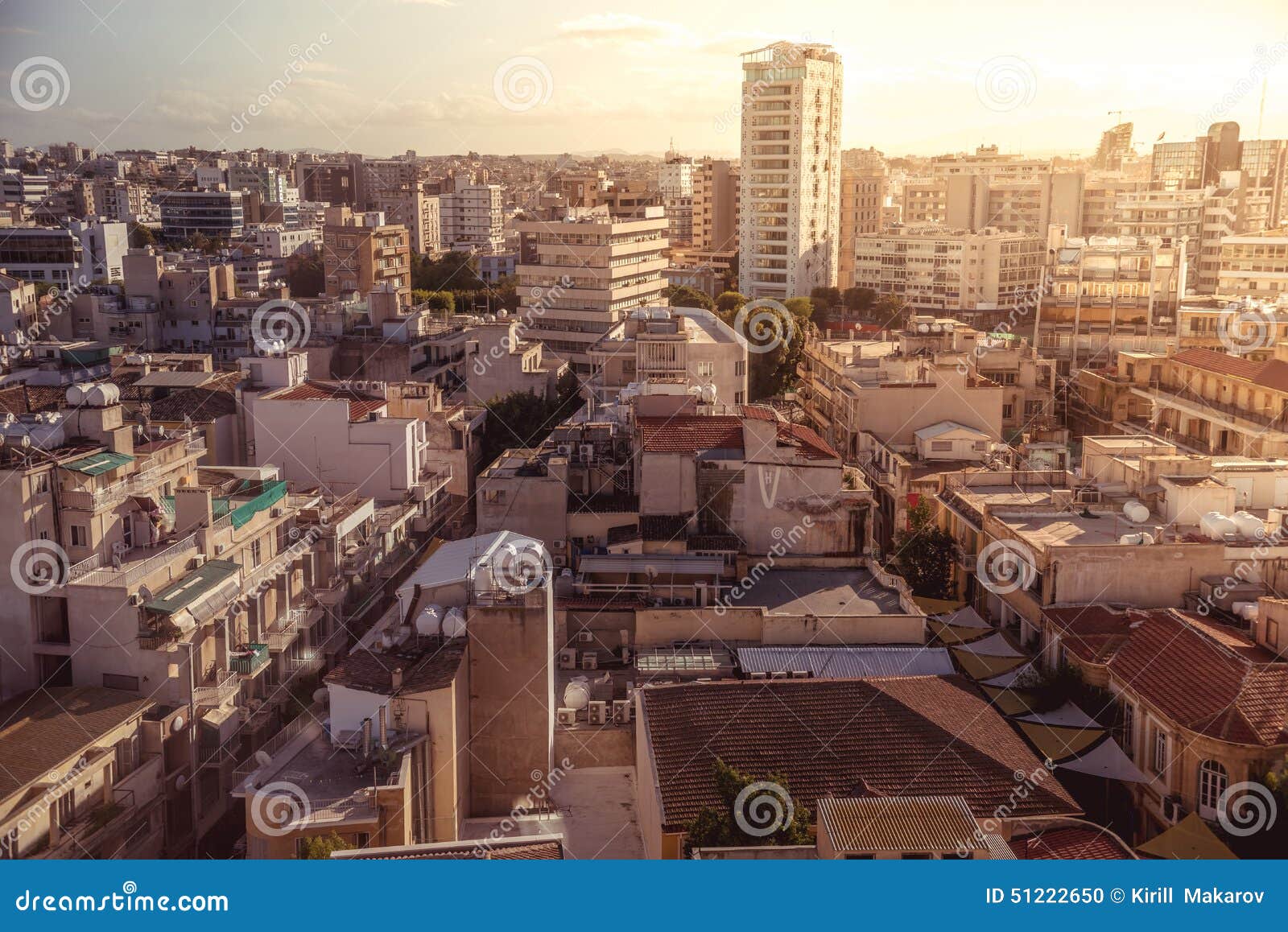 panorama view of southern part of nicosia, cyprus