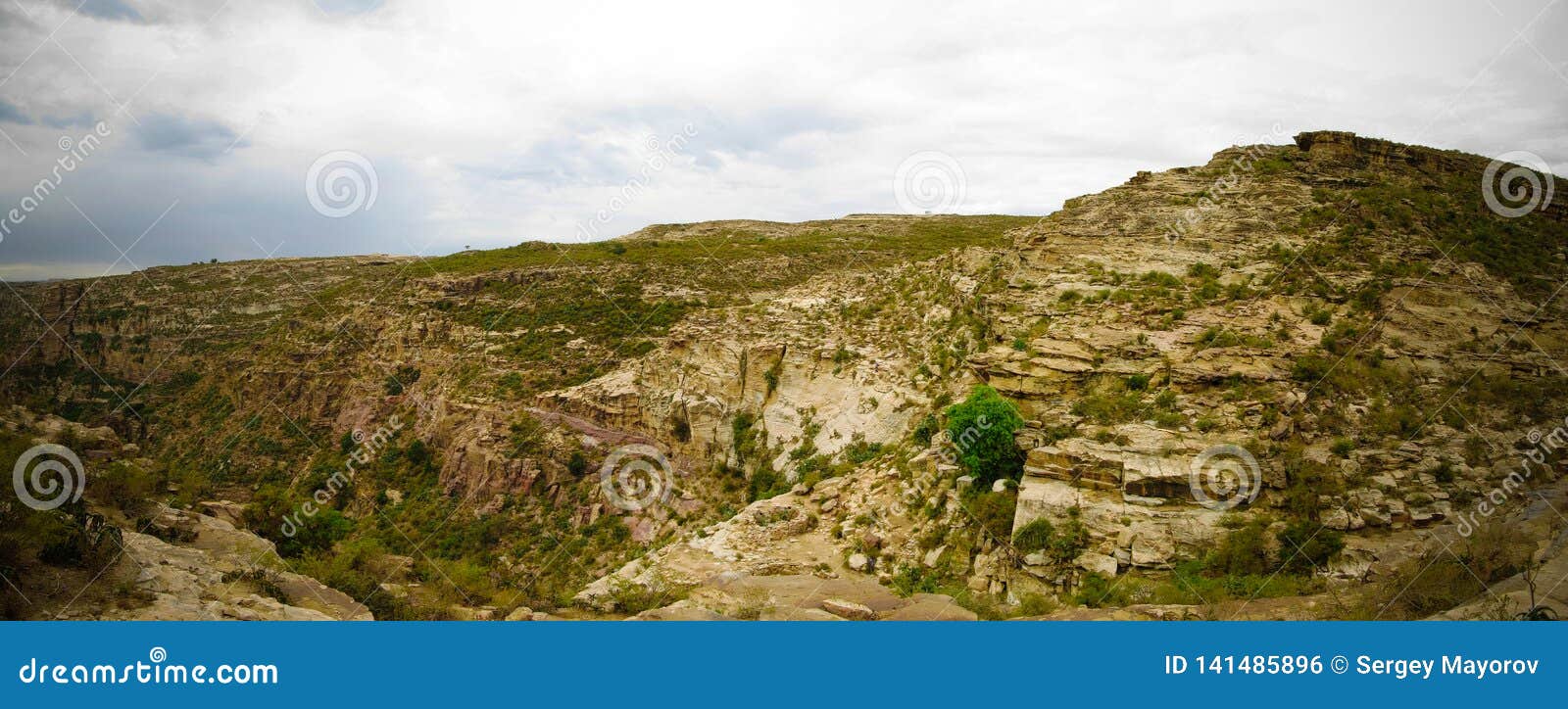 panorama view to adi alauti canyon at eritrean highlands , qohaito, eritrea