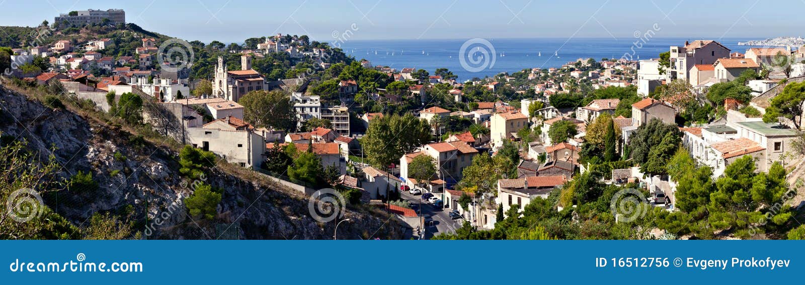 Panorama von Marseille, Frankreich. Panorama von Marseille, FranceView vom Notre Damede-La Garde-Hügel