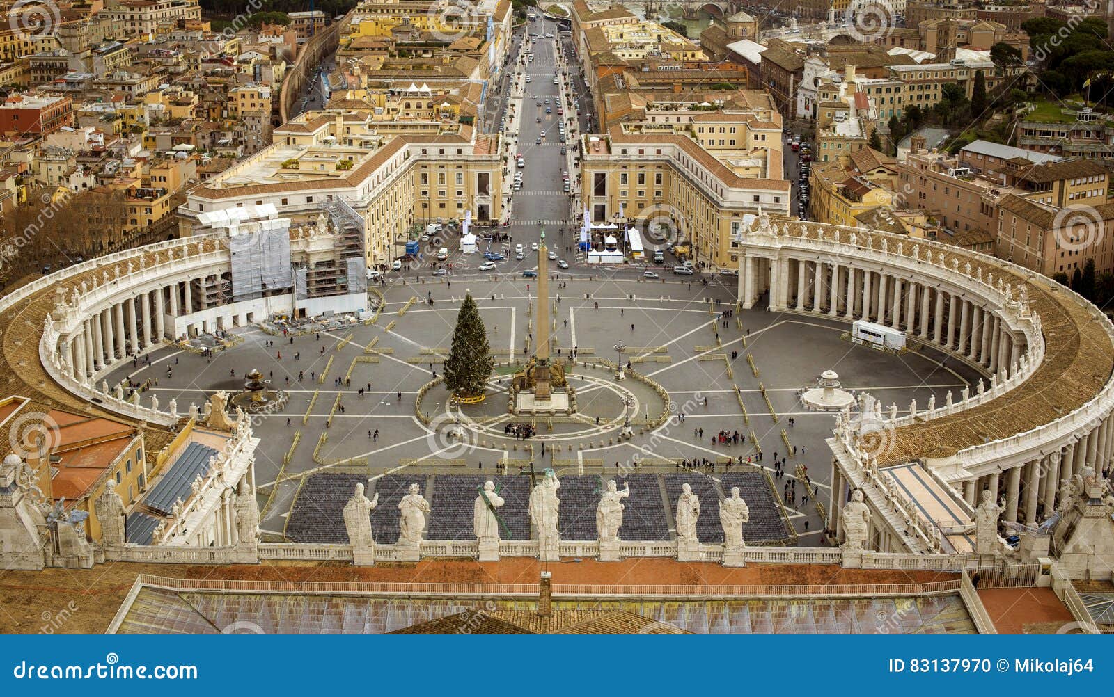 Panorama Von Vatikanstadt Wahrend Des Weihnachten Rom Italien Stockfoto Bild Von Panorama Weihnachten