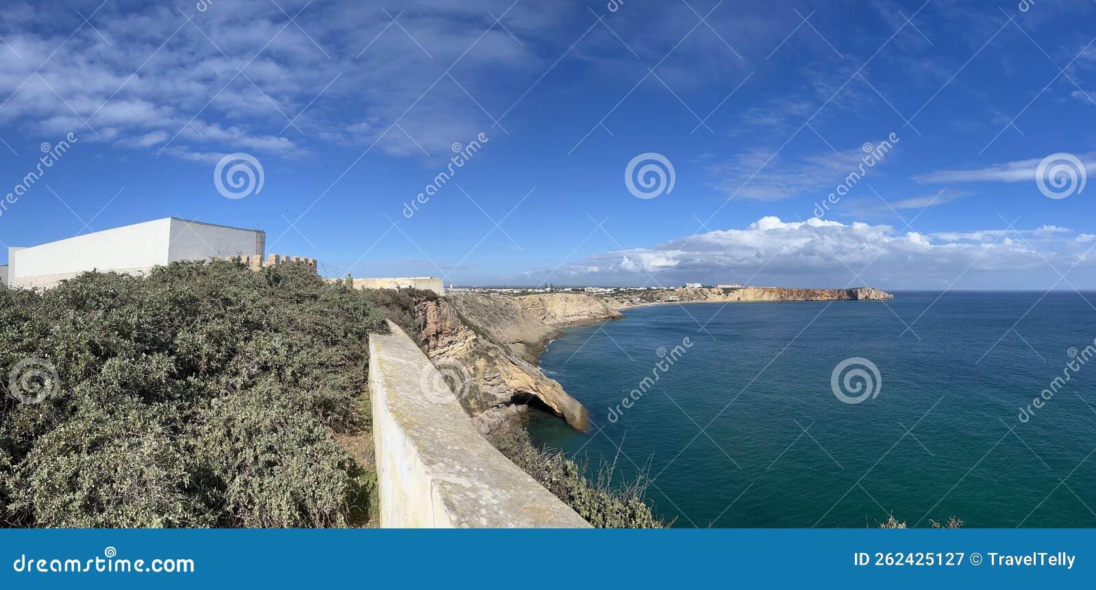 Panorama from the Wall of the Fortaleza De Sagres Stock Image Image