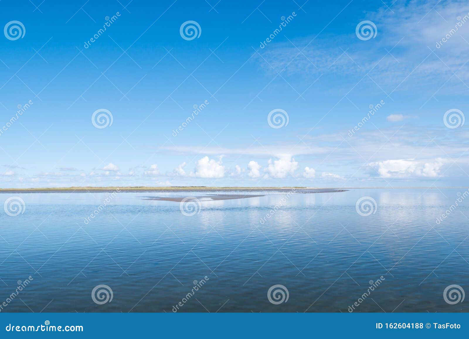 panorama of west frisian island schiermonnikoog in waddensea, netherlands