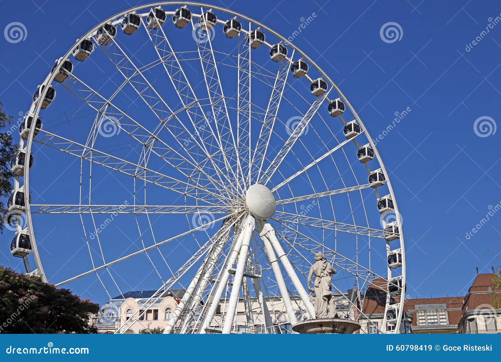 Panorama Wheel in Budapest Hungary Stock Image Image of round, blue