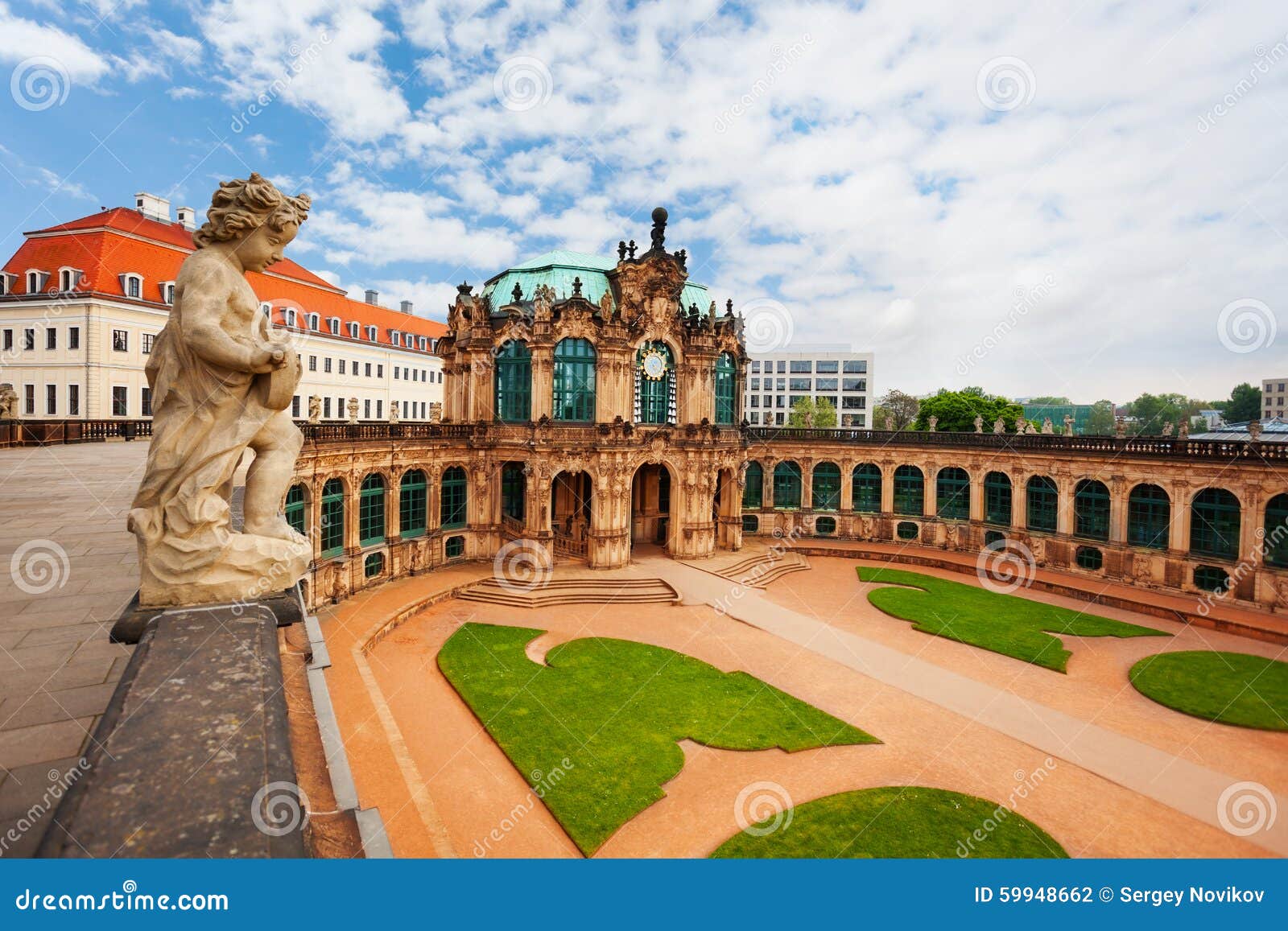 Panorama and Yard of the Art Gallery in Dresden Stock Photo Image of