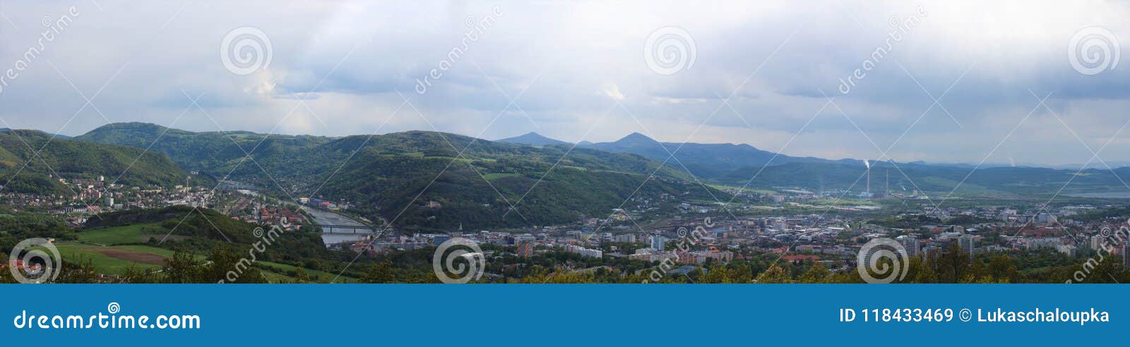 panoramatic wiev to usti nad labem from erbens lookout tower. cz