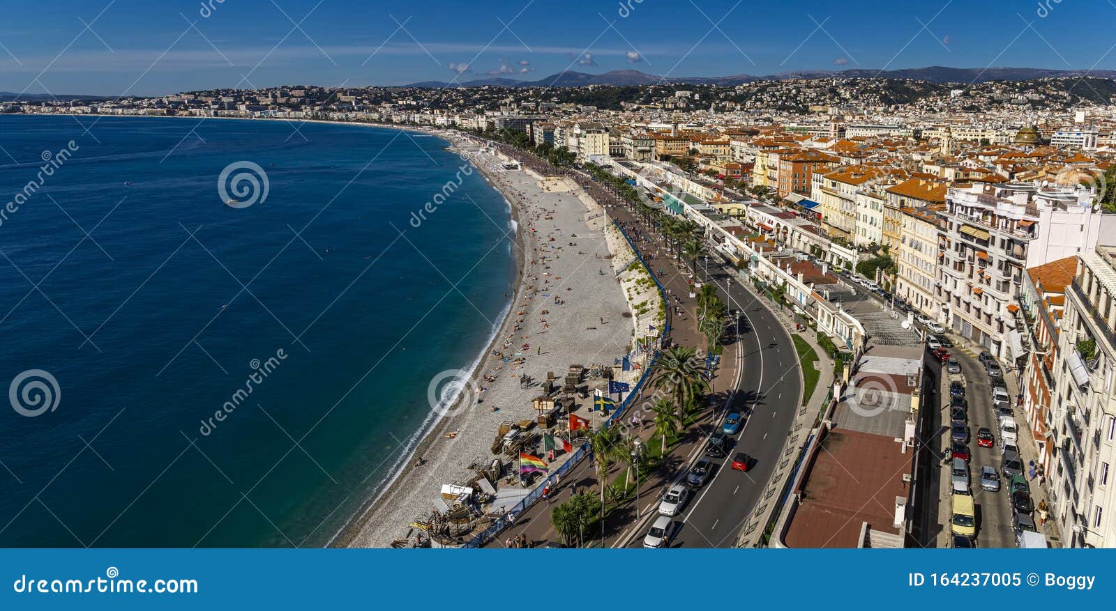 Panoramic Aerial View at Beaches in Nice, France Editorial Image ...