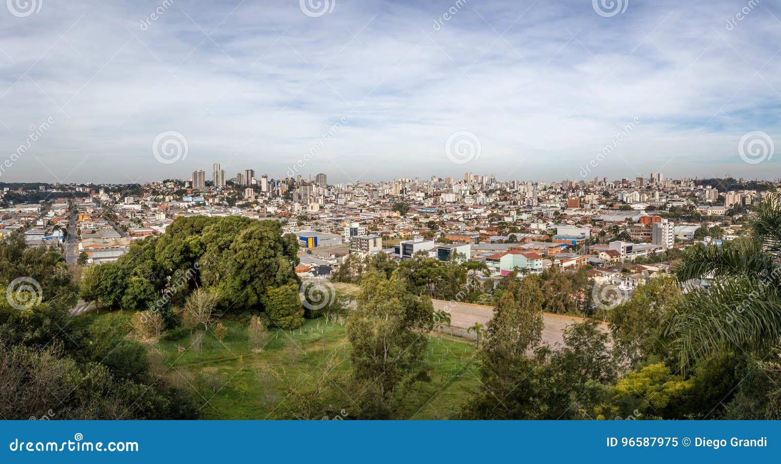 panoramic aerial view of caxias do sul city - caxias do sul, rio grande do sul, brazil