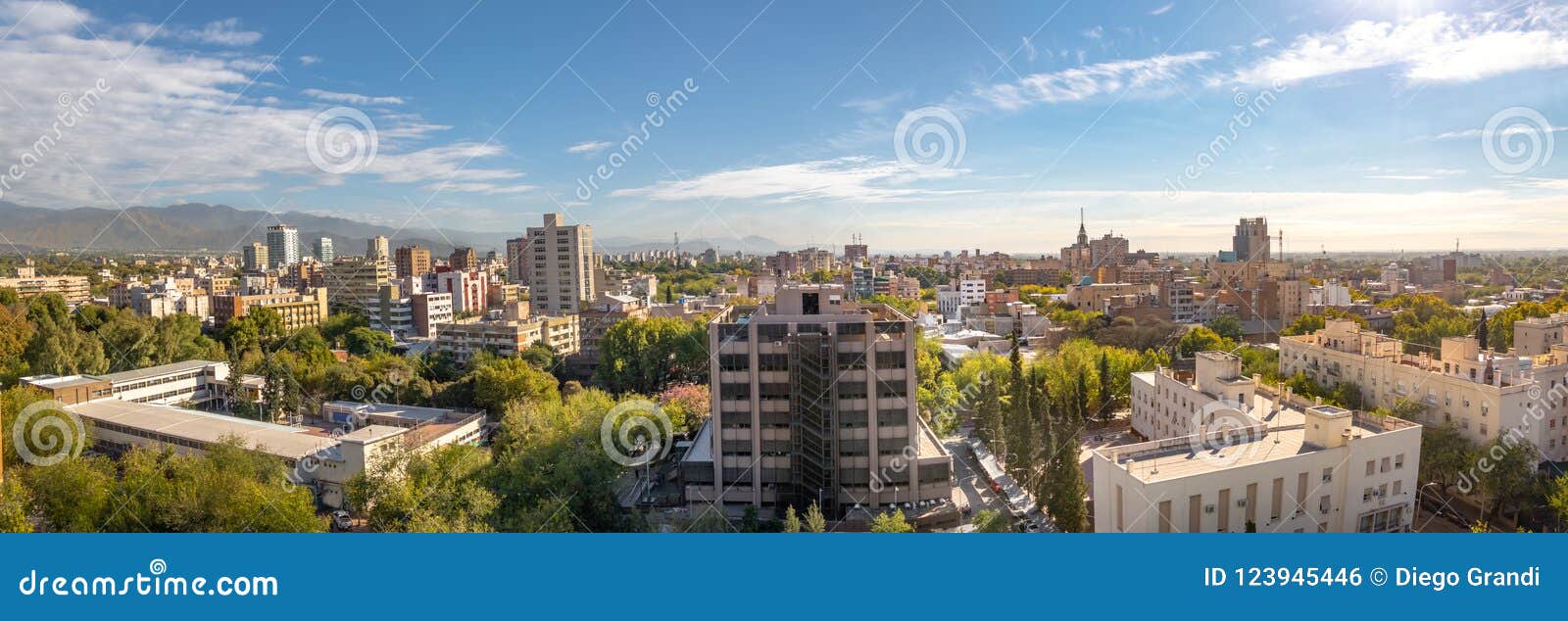 panoramic aerial view of mendoza city - mendoza, argentina