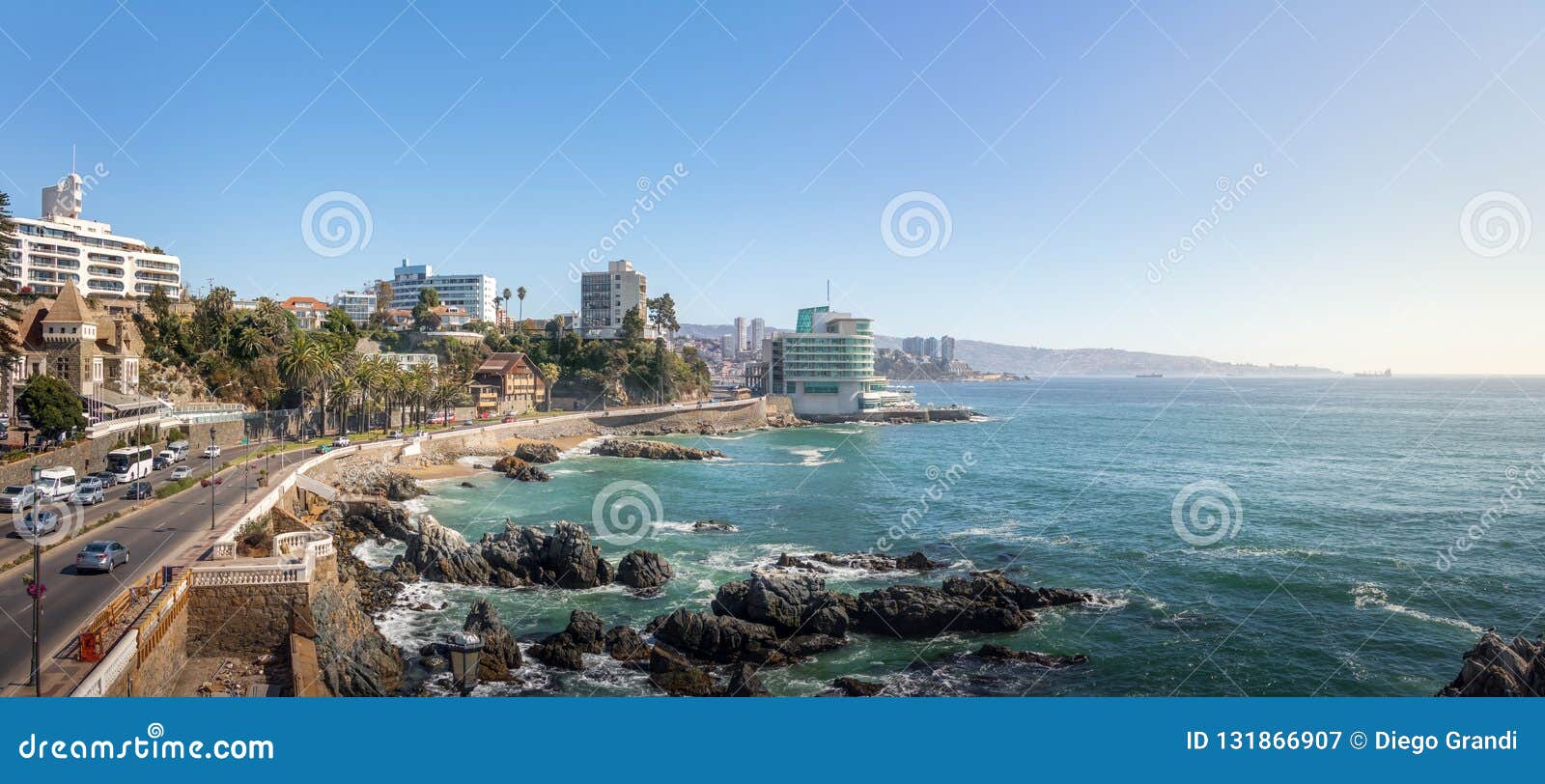 Panoramic Aerial View of Vina Del Mar Skyline - Vina Del Mar, Chile ...