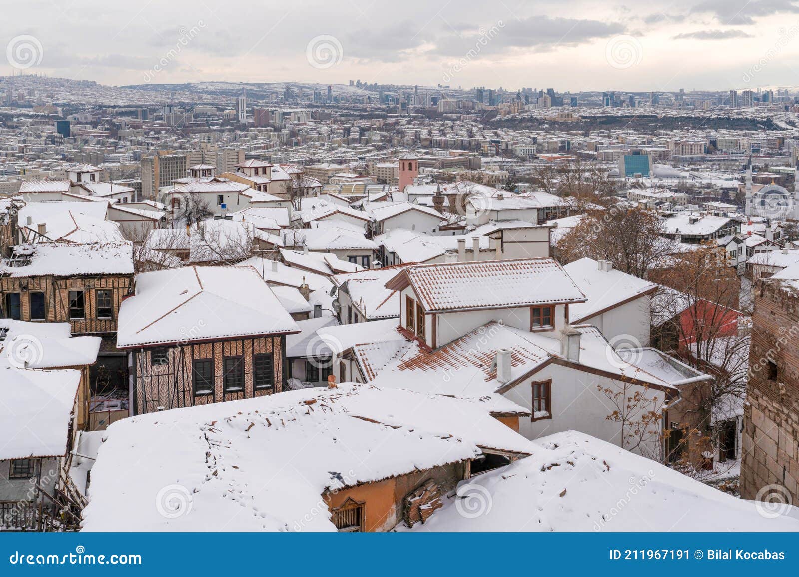 Panoramic Ankara View from Ankara Castle in Winter Time, Ankara, Turkey