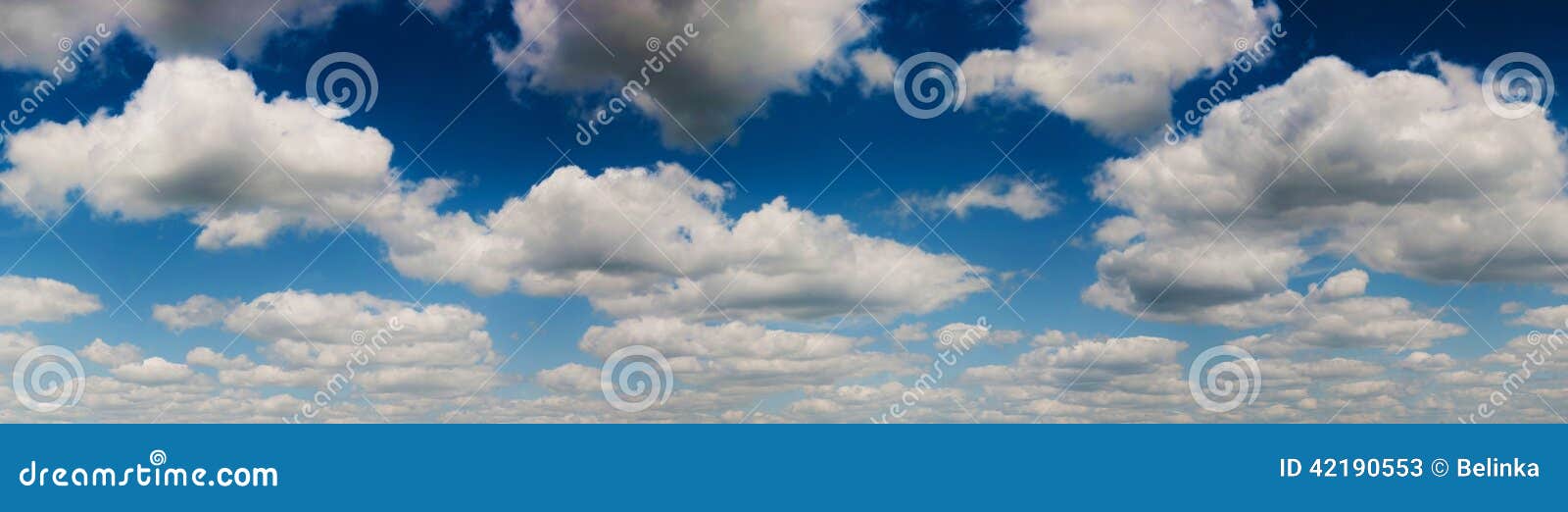 panoramic blue sky background with white clouds