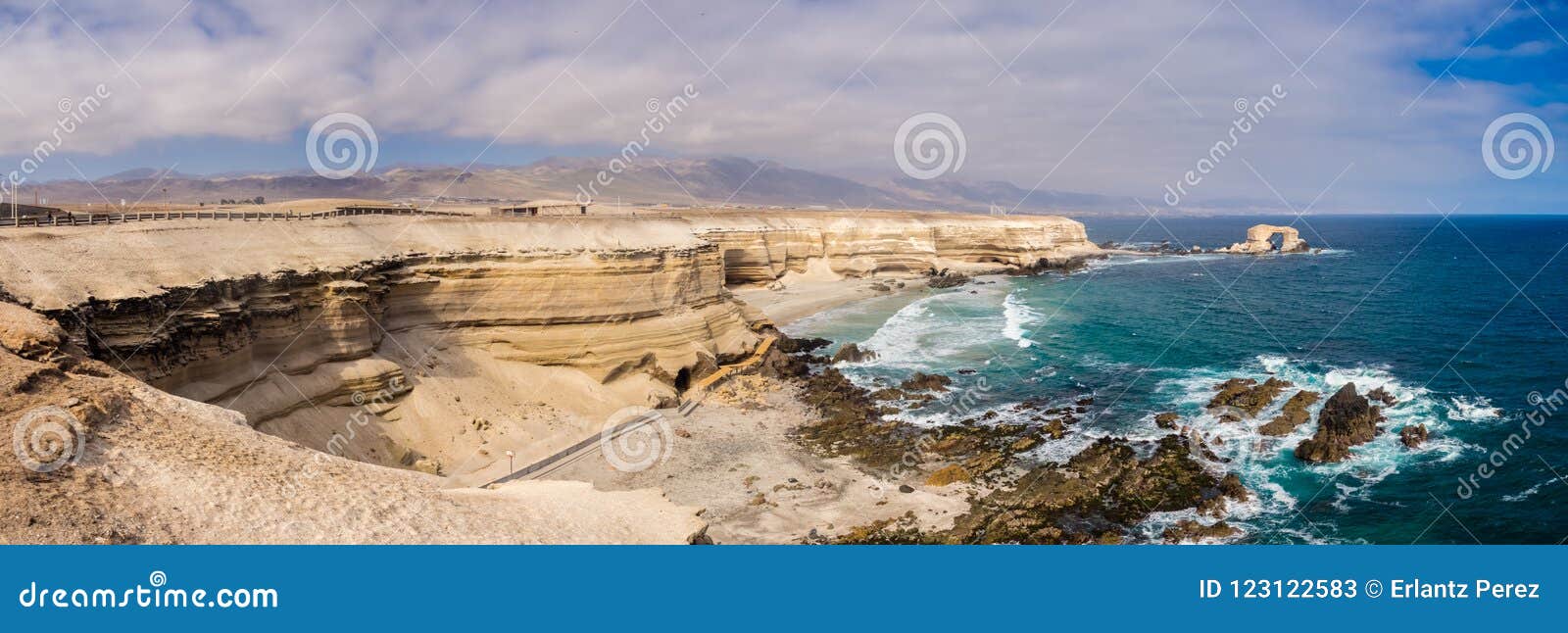 panoramic of the coast near antofagasta city in chile