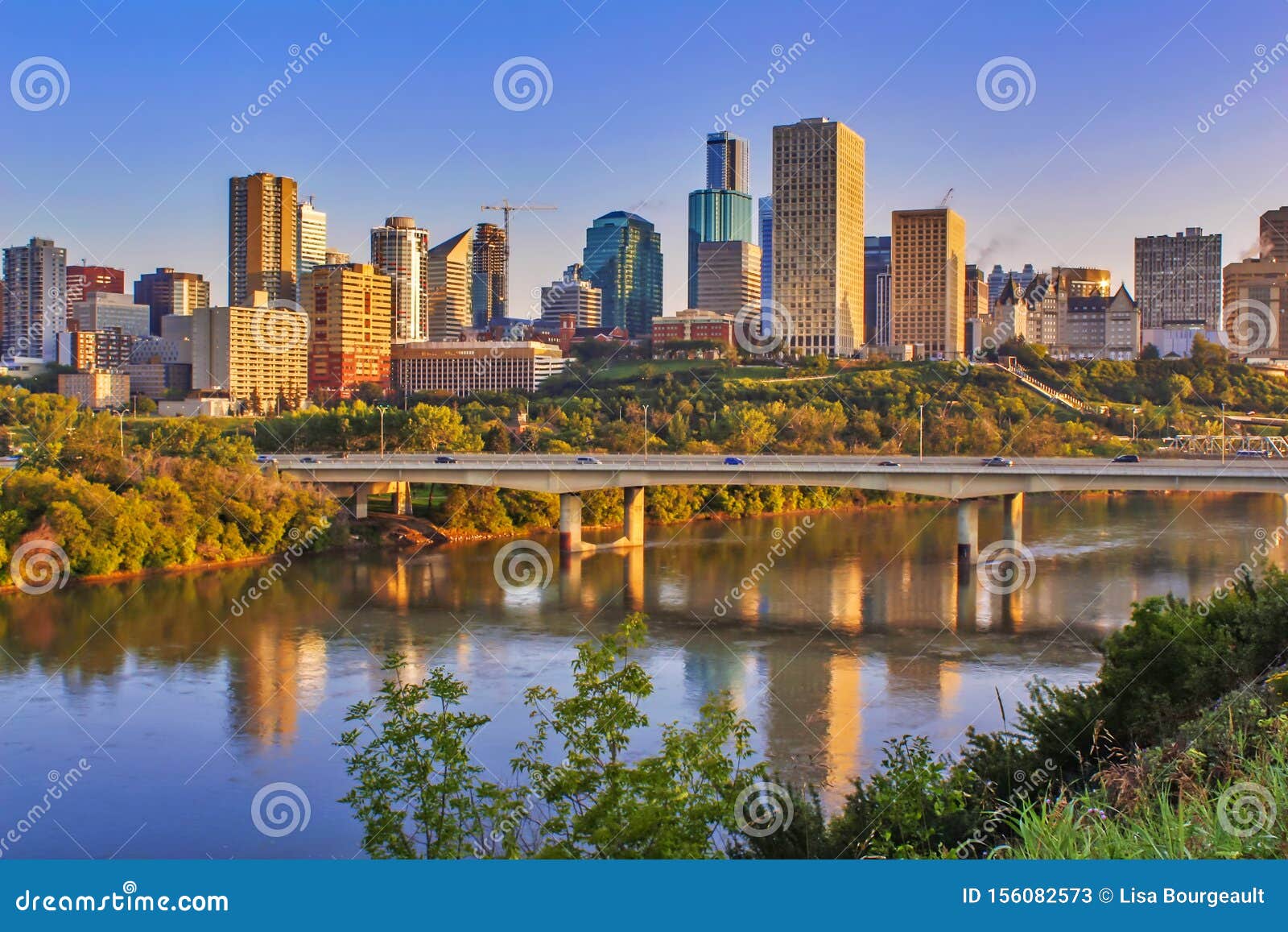 Panoramic Edmonton River Valley Skyline Stock Image Image of downtown