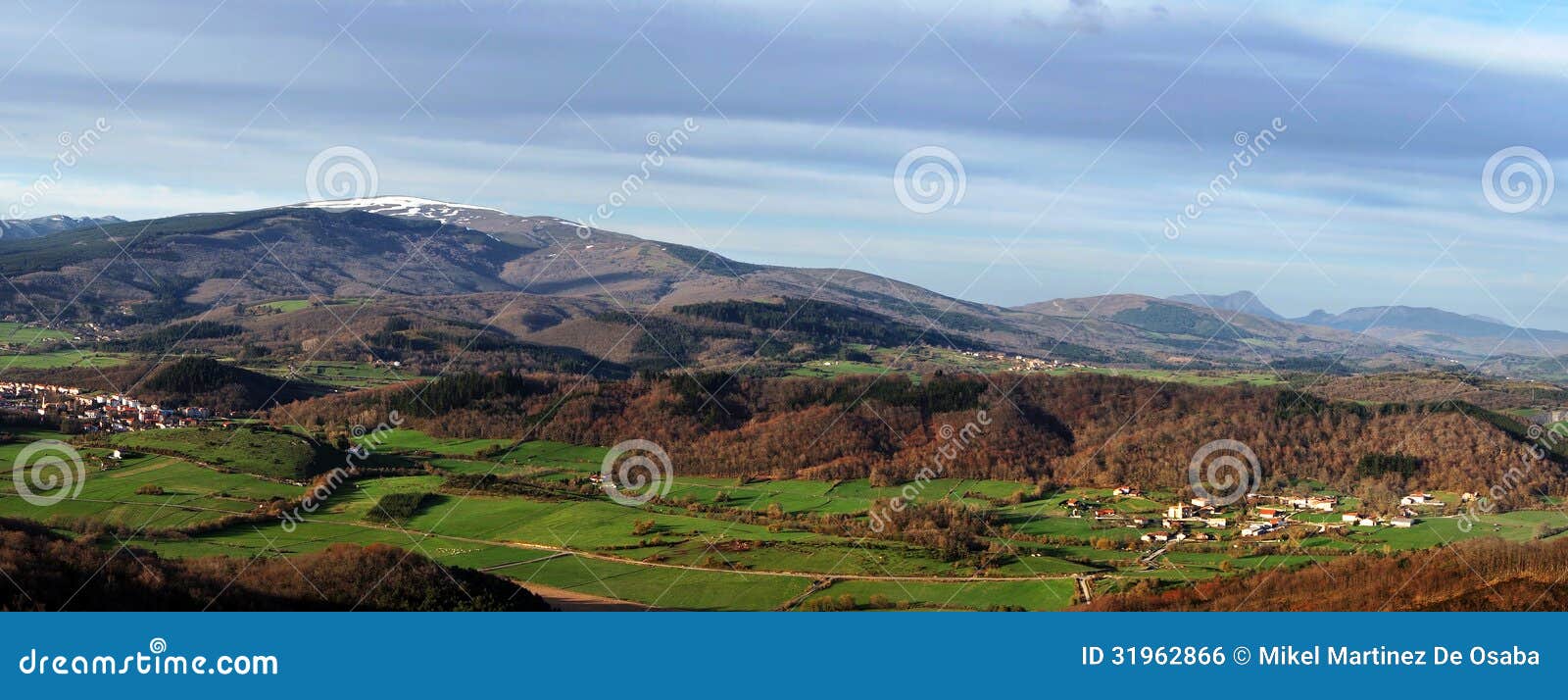 panoramic of gorbea mountain in alava