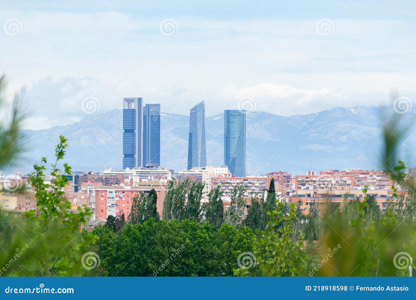 Panoramic of a Madrid Skyline from the Parque De La Cuña Verde De  O`Donnell, in Madrid. Views of the 5 Towers, the Kio Towers Editorial Stock  Photo - Image of building, landscape: