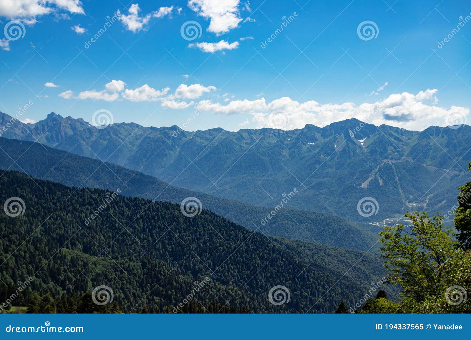 Panoramic Mountain View, Beautiful Landscape on a Sunny Day Stock Image