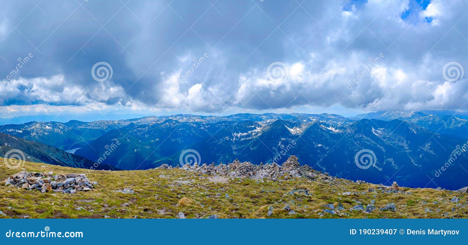 Panoramic Mountain View from the Top 4 Stock Image Image of country