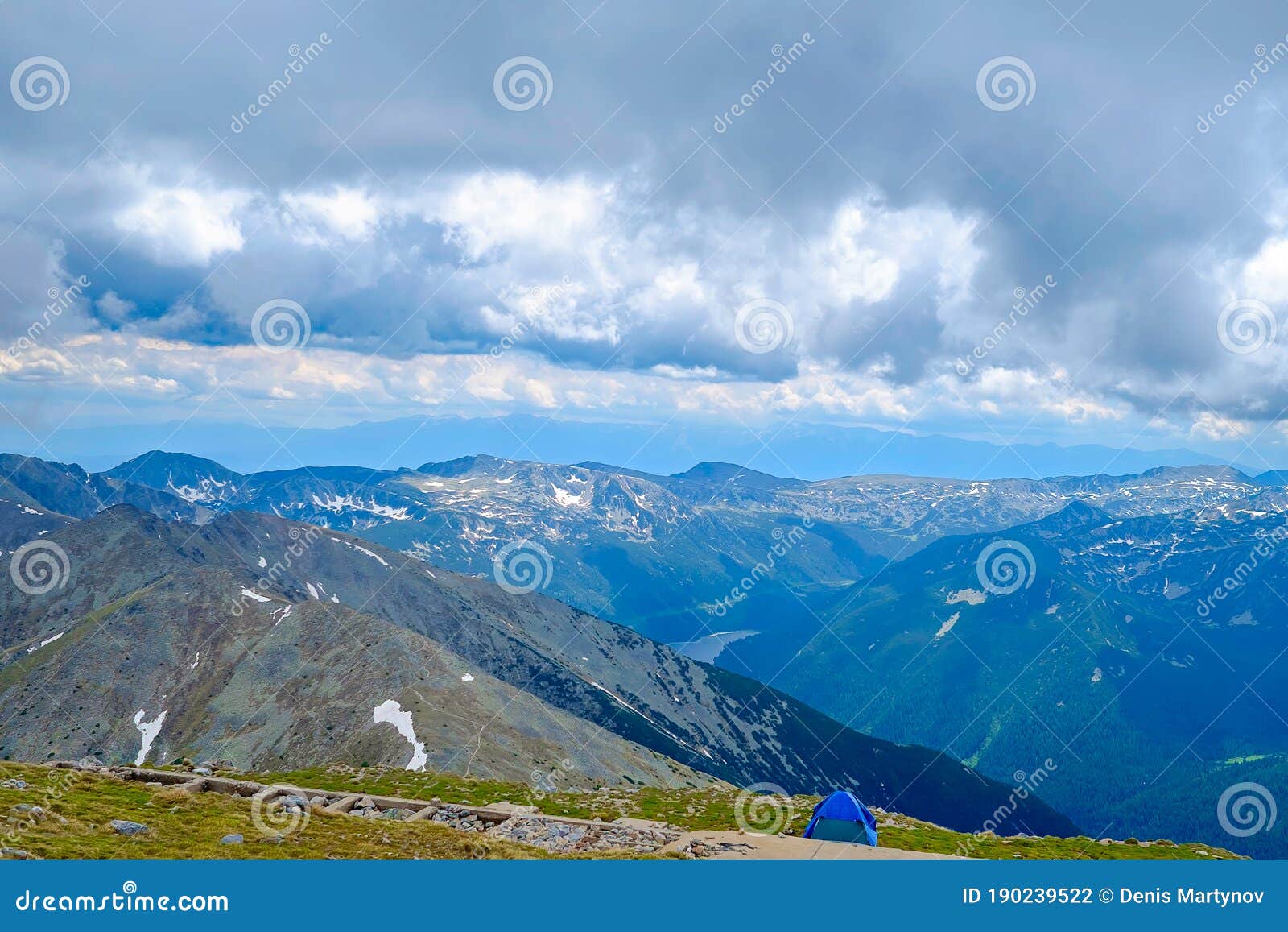 Panoramic Mountain View from the Top 5 Stock Photo - Image of blue ...