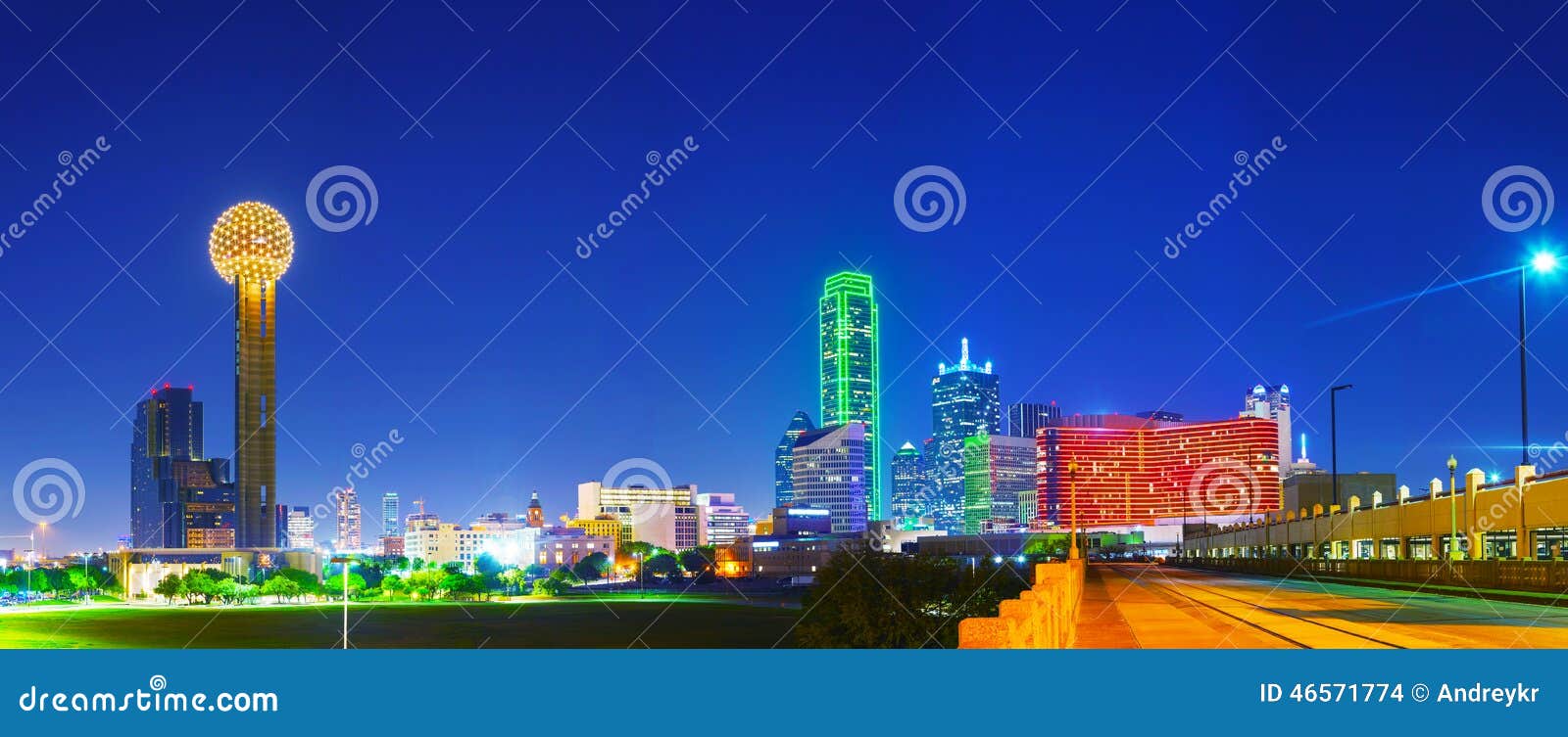 Panoramic Overview of Downtown Dallas Stock Photo Image of america