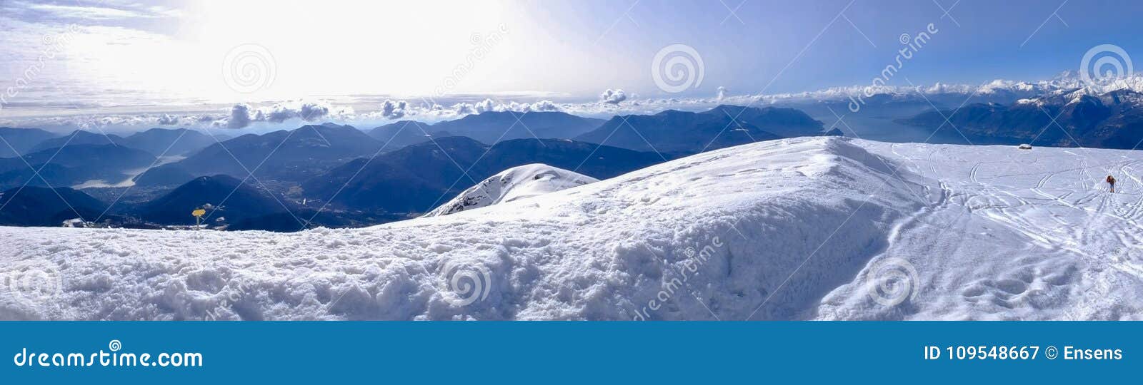 panoramic photo of mountain landscape mount lema, snowy peak wit