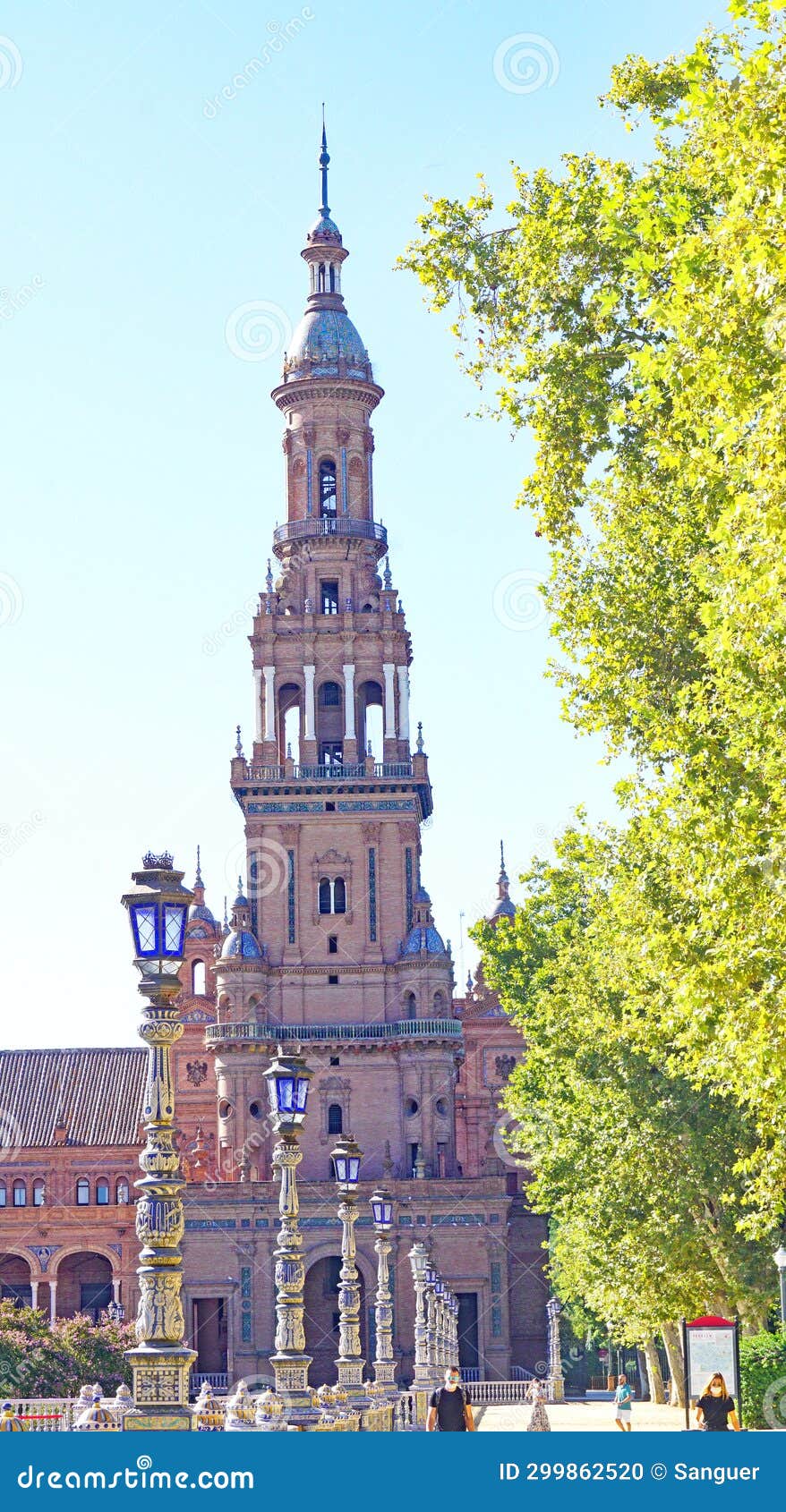 panoramic of plaza espaÃ±a or marÃ­a luisa park square in seville