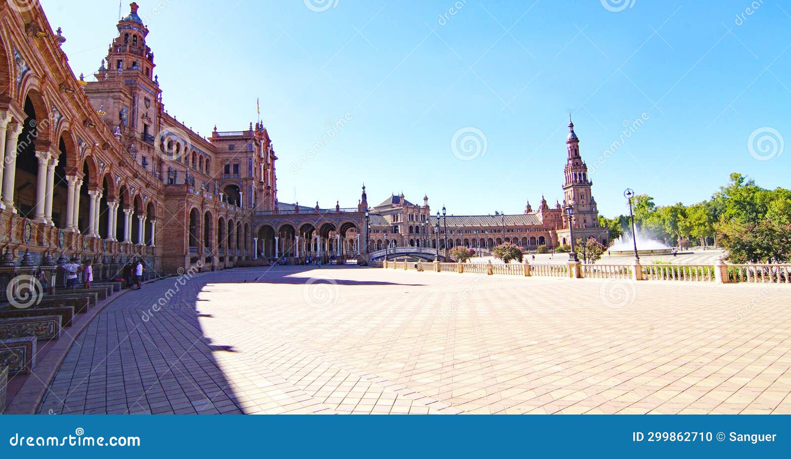 panoramic of plaza espaÃ±a or marÃ­a luisa park square in seville