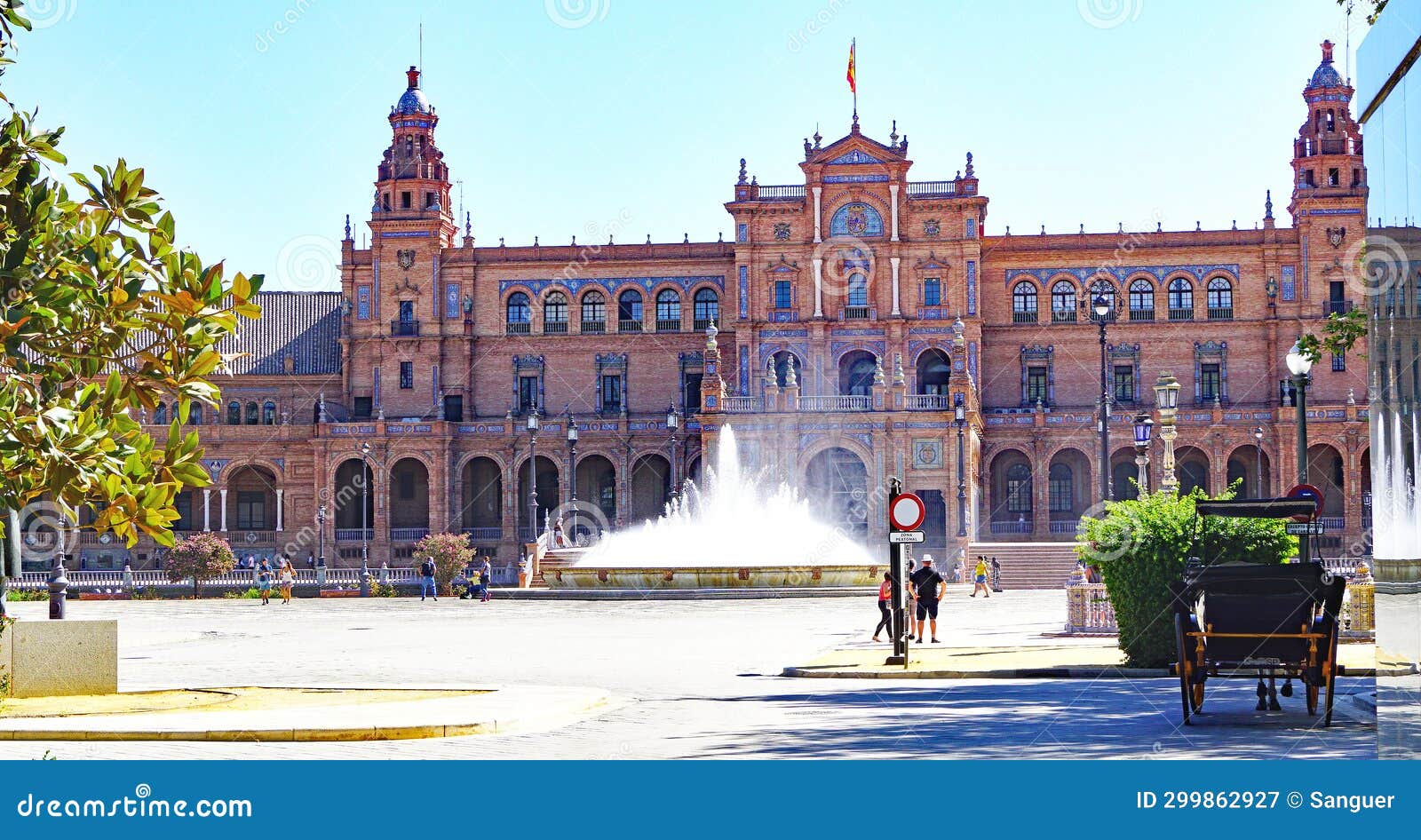 panoramic of plaza espaÃ±a square in seville