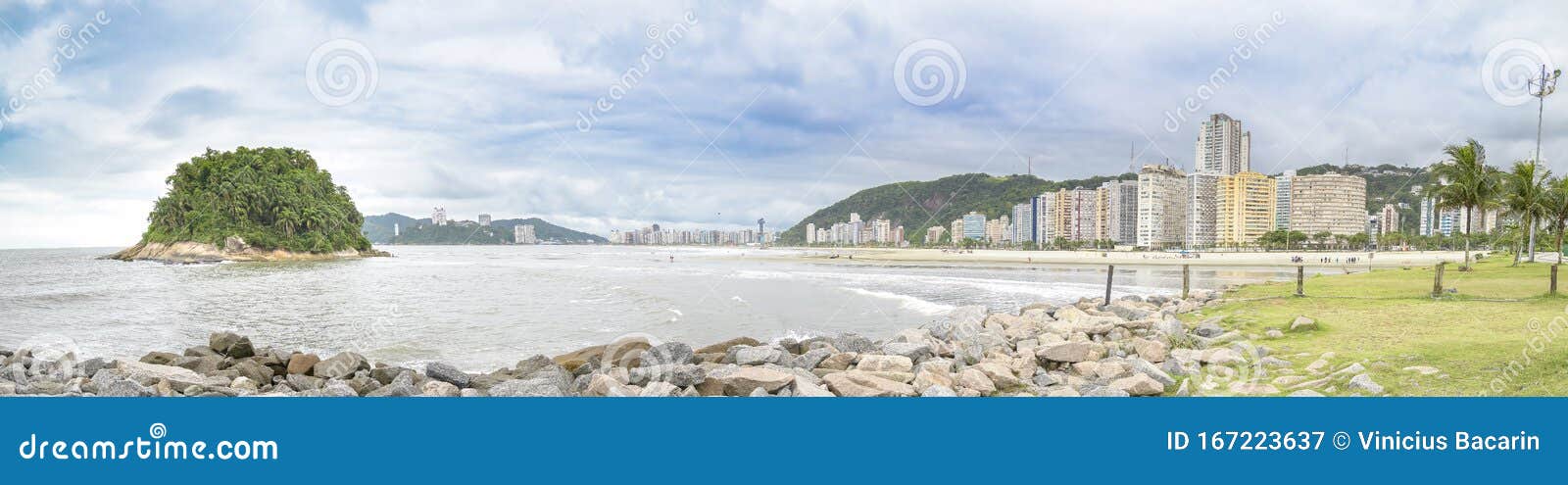 panoramic of santos sp beach