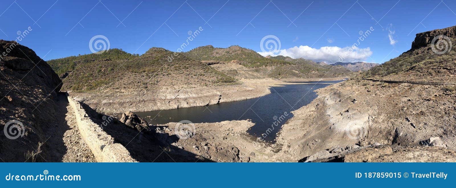 panoramic scenery around las ninas reservoir