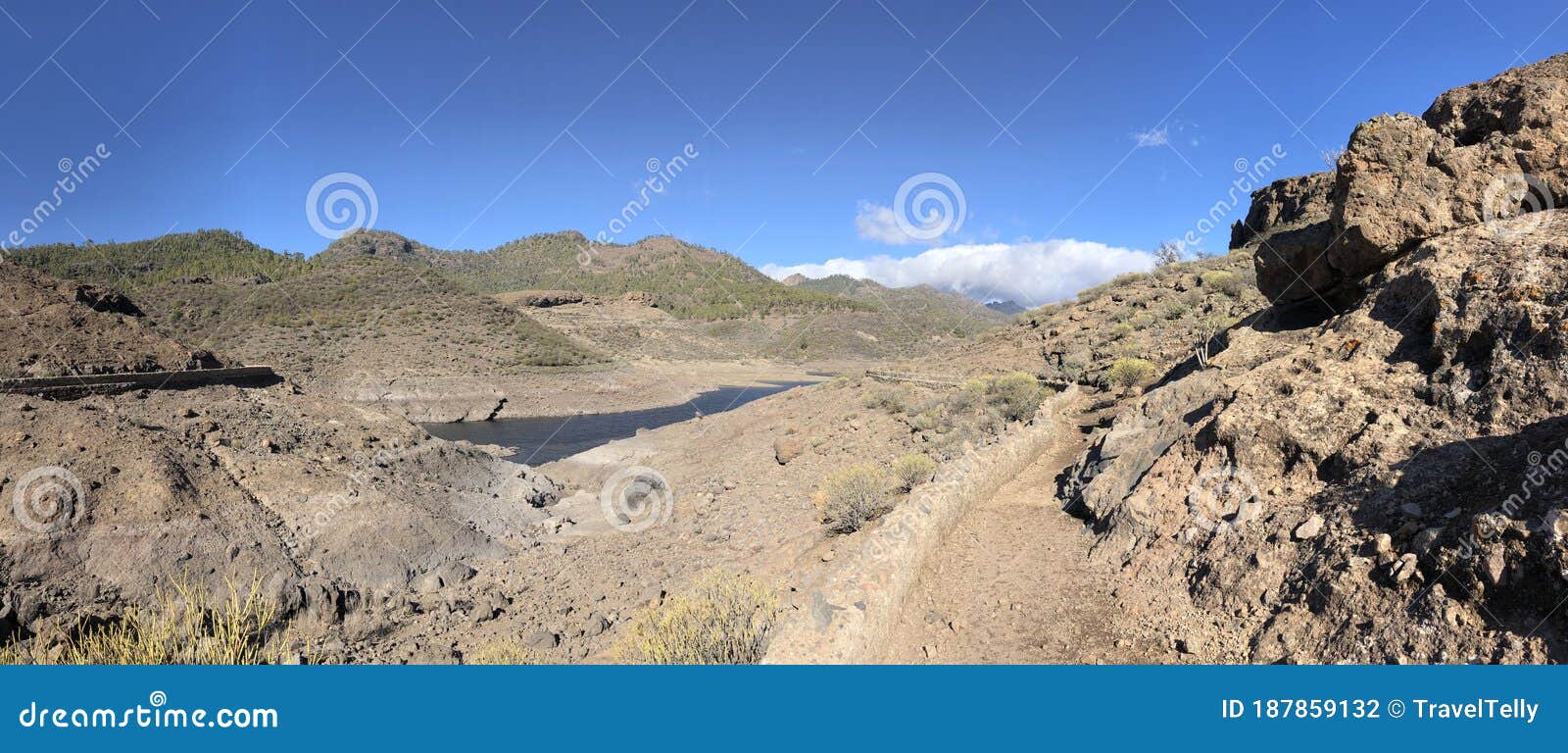 panoramic scenery around las ninas reservoir