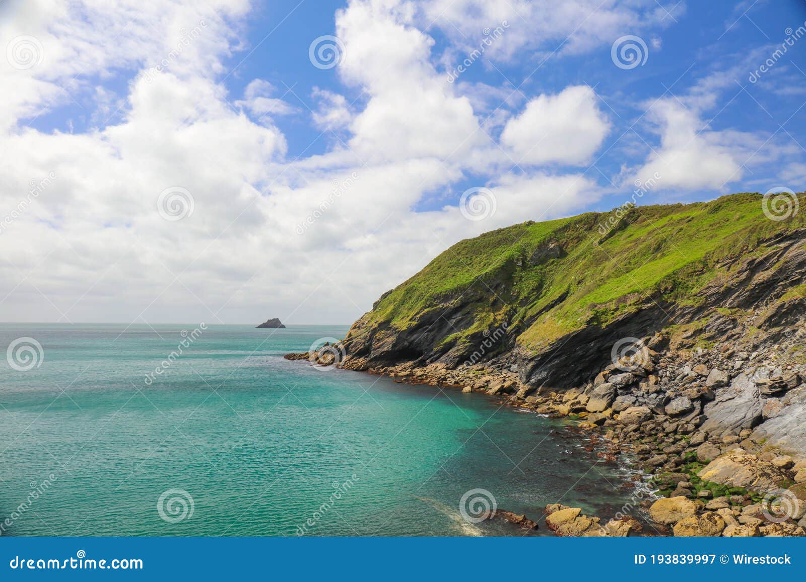 Panoramic Shot of the Heritage Coast Located in England, United Stock Image - ocean, britain: 193839997