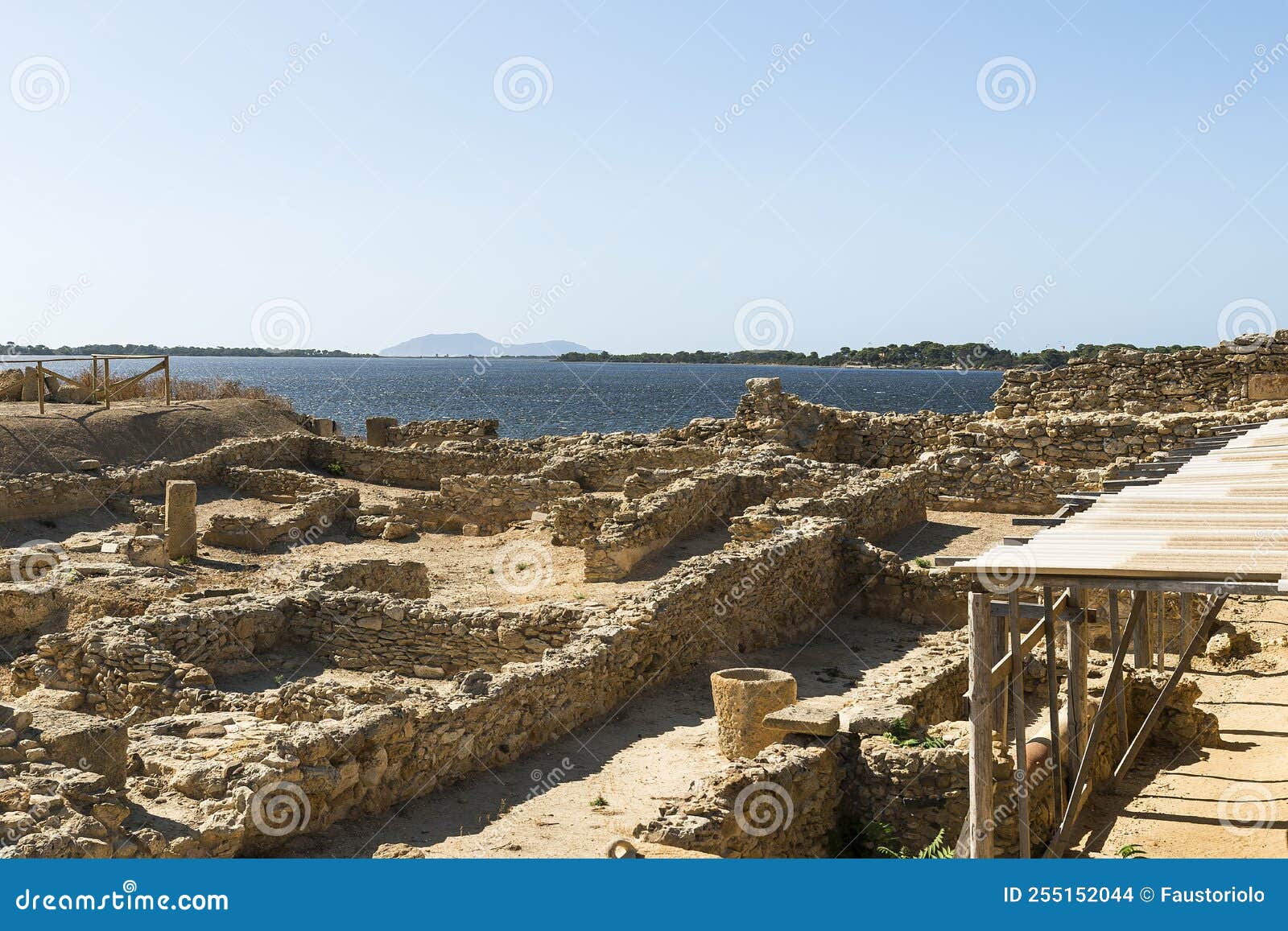 panoramic sights of the southern boundary of tofet, limite meridionale del tofet in province of trapani, marsala, italy.