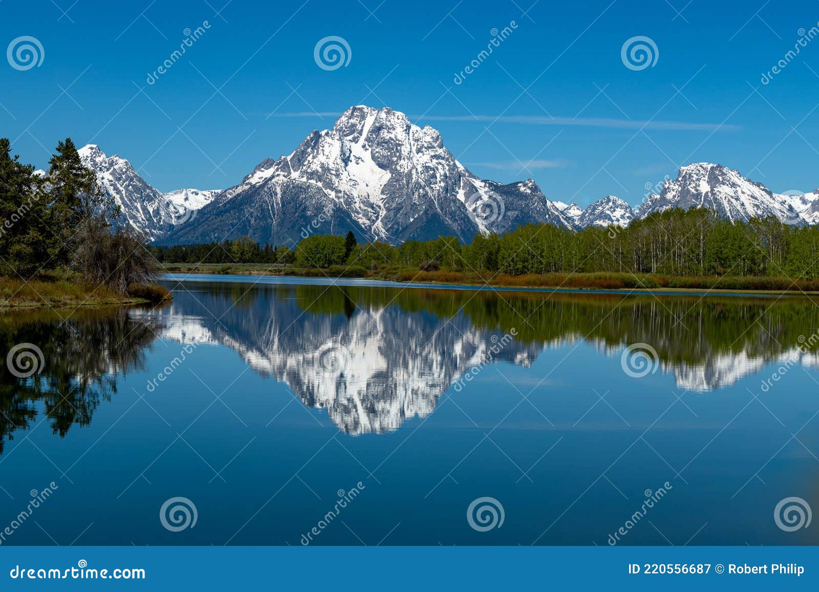 panoramic of the snake river at the oxbow bend along u.s. highway 26
