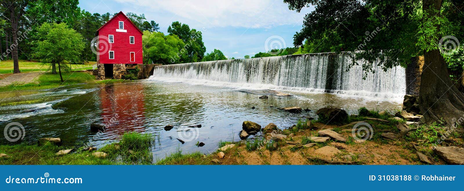 panoramic of starrs mill, a historic landmark near