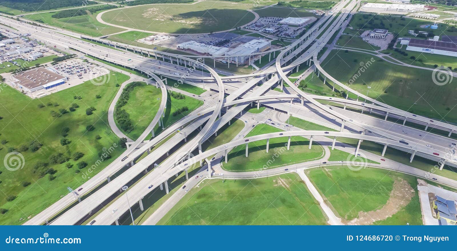 Panoramic Vertical View Katy Freeway Interstate 10 Stack Interchange Stock Photo Image of katy