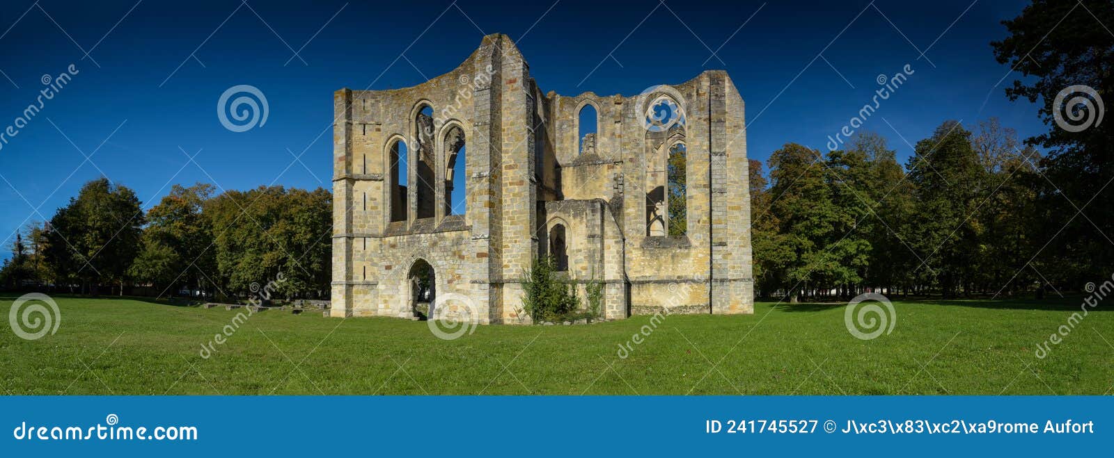 panoramic view on the abbey of dammarie les lys