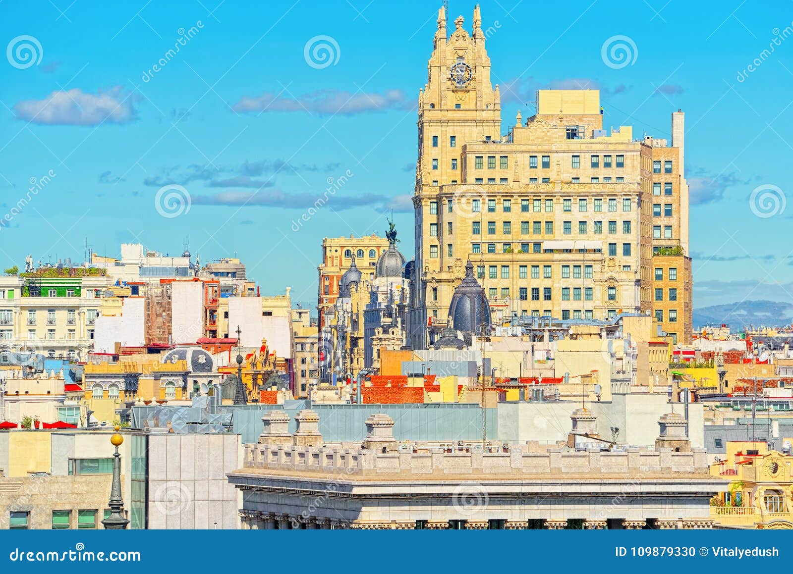 panoramic view from above on the capital of spain- the city of m