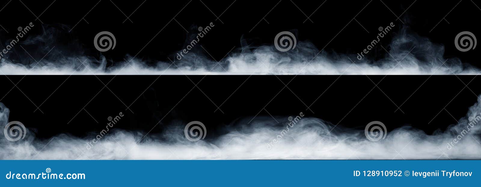 panoramic view of the abstract fog or smoke move on black background.