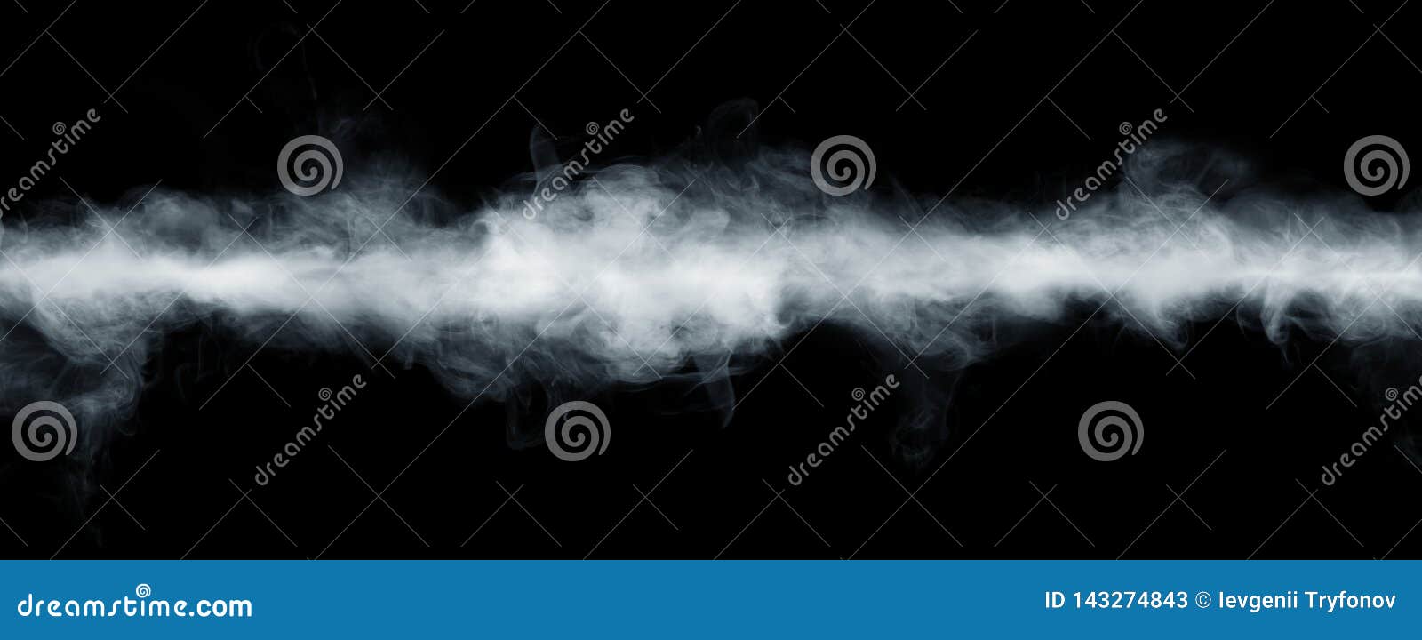 panoramic view of the abstract fog or smoke move on black background. white cloudiness, mist or smog background