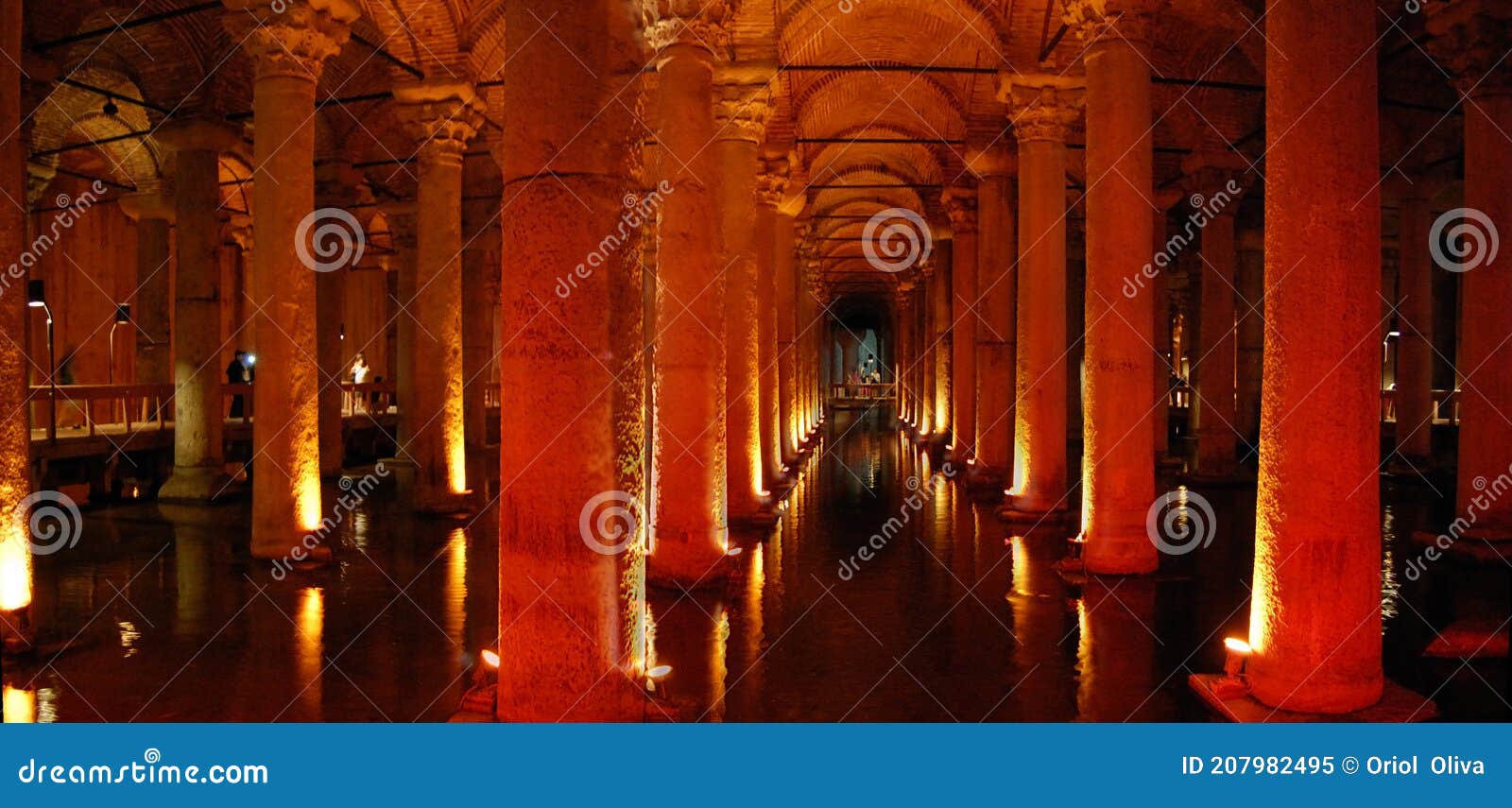 panoramic view of the ancient roman water cisterns  in istanbul (turkey).